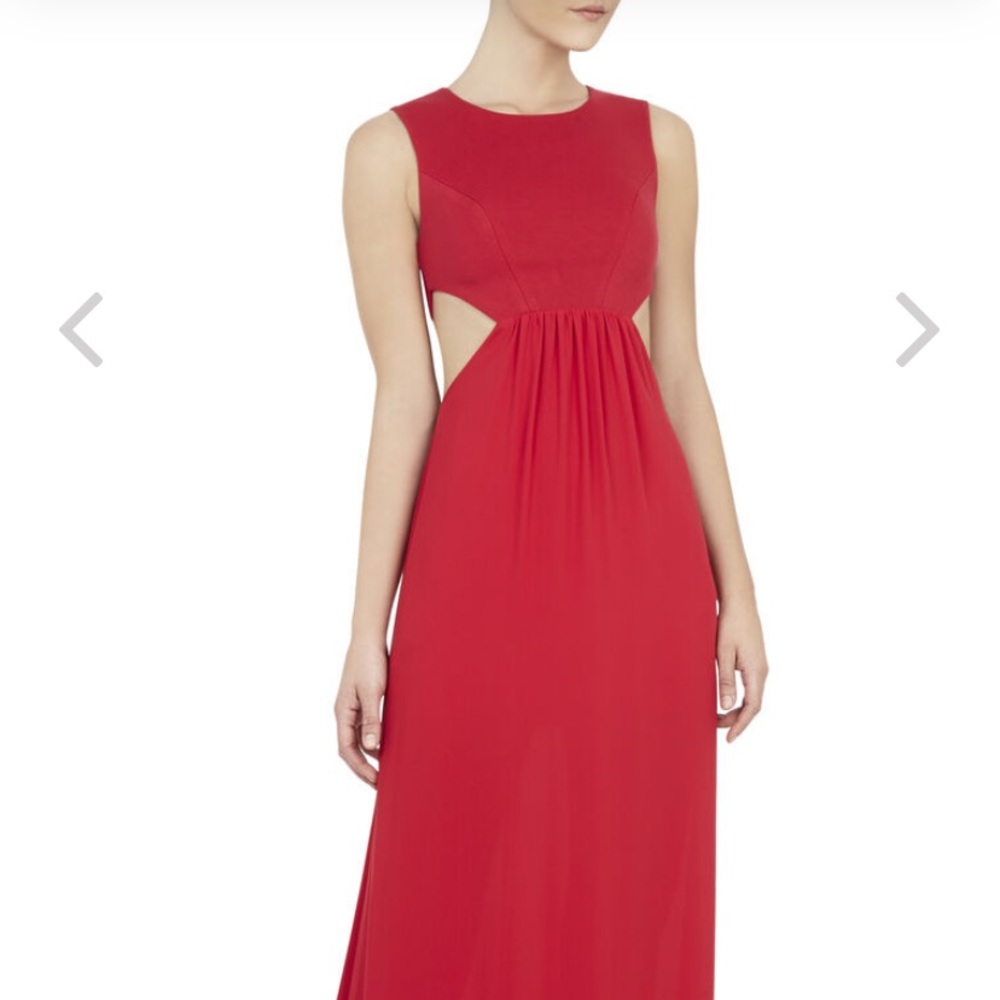 RED BCBG CUT OUT GOWN
